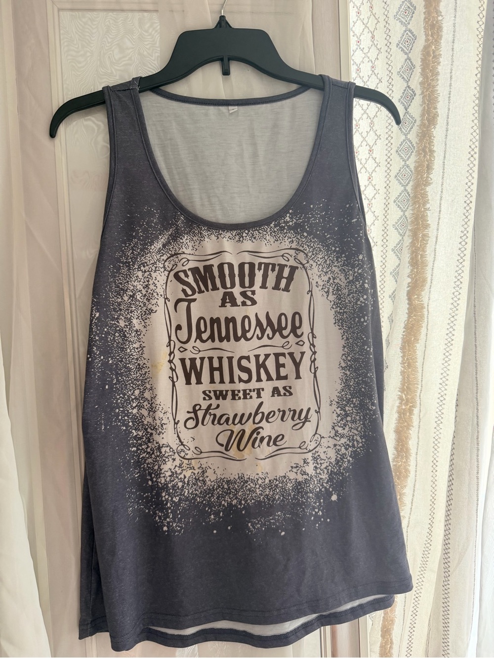 Graphic Tank Top - Smooth as Tennessee Whiskey - Charcoal/White